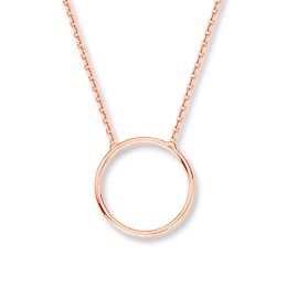 Circle Necklace 14K Rose Gold 16&quot;