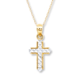 Cross Necklace 14K Yellow Gold 18&quot;