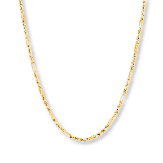 Milano Rope Chain Necklace Solid 10K Yellow Gold 18"