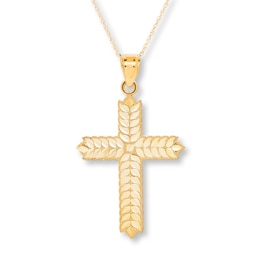Reversible Cross Necklace 14K Yellow Gold 18&quot;