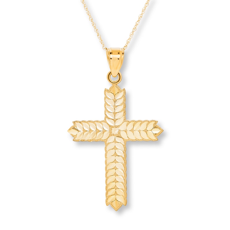 Reversible Cross Necklace 14K Yellow Gold 18"