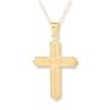 Thumbnail Image 2 of Reversible Cross Necklace 14K Yellow Gold 18"