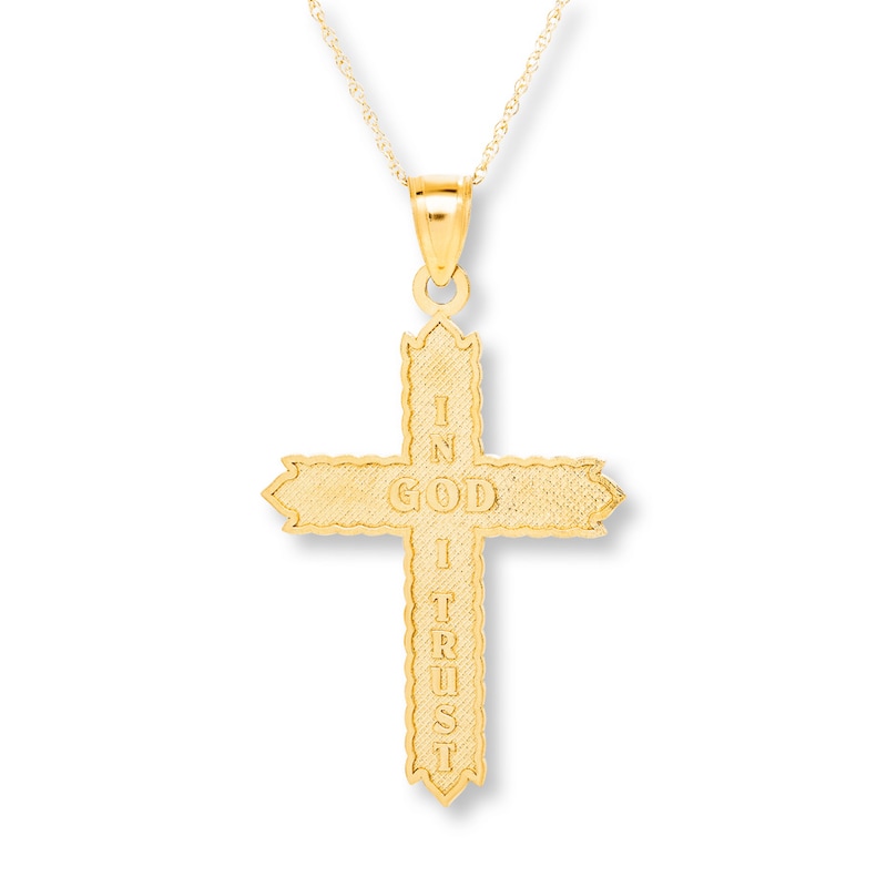 Reversible Cross Necklace 14K Yellow Gold 18"