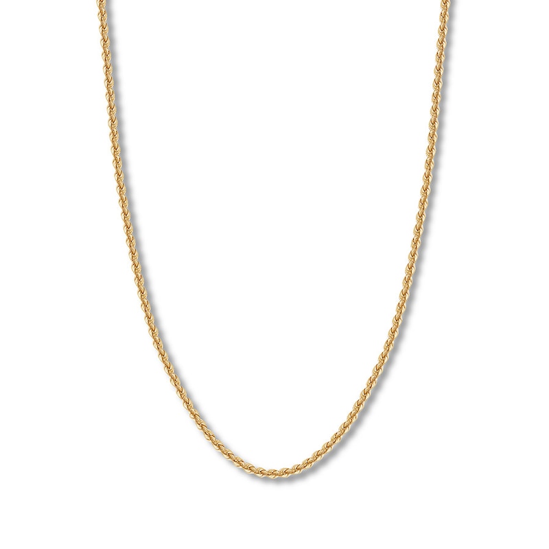 Hollow Rope Chain 14K Yellow Gold 22"