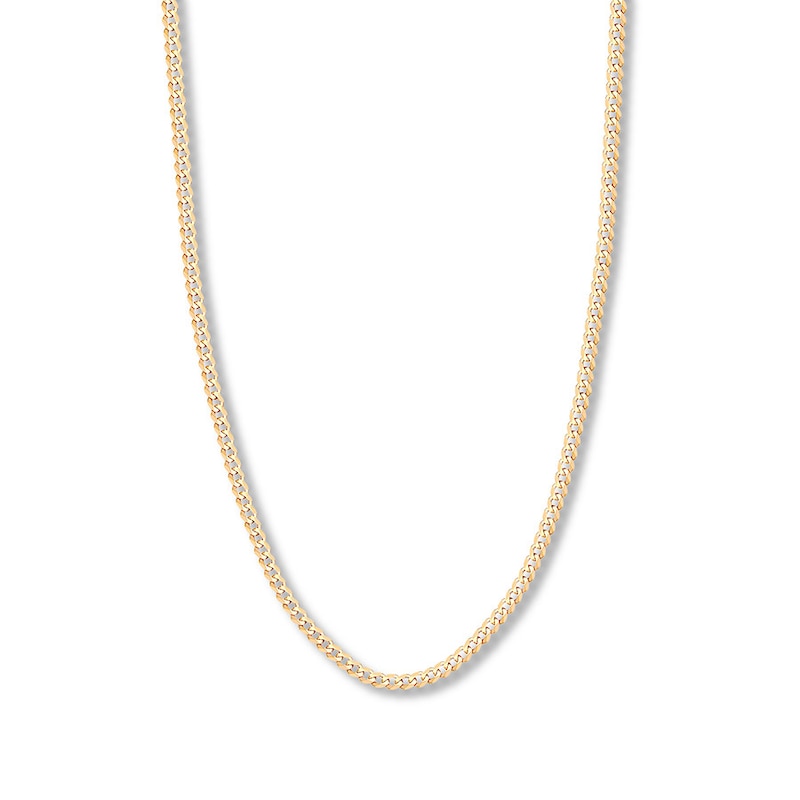 22" Solid Curb Chain 10K Yellow Gold Appx. 4.4mm