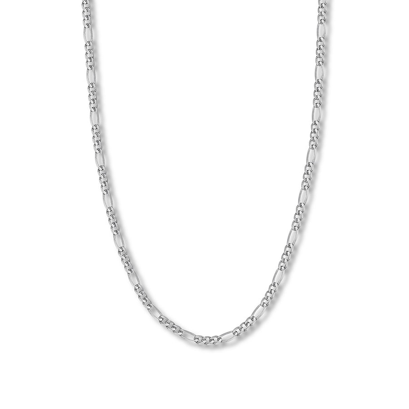 20" Solid Figaro Link Chain 14K White Gold Appx. 4.7mm