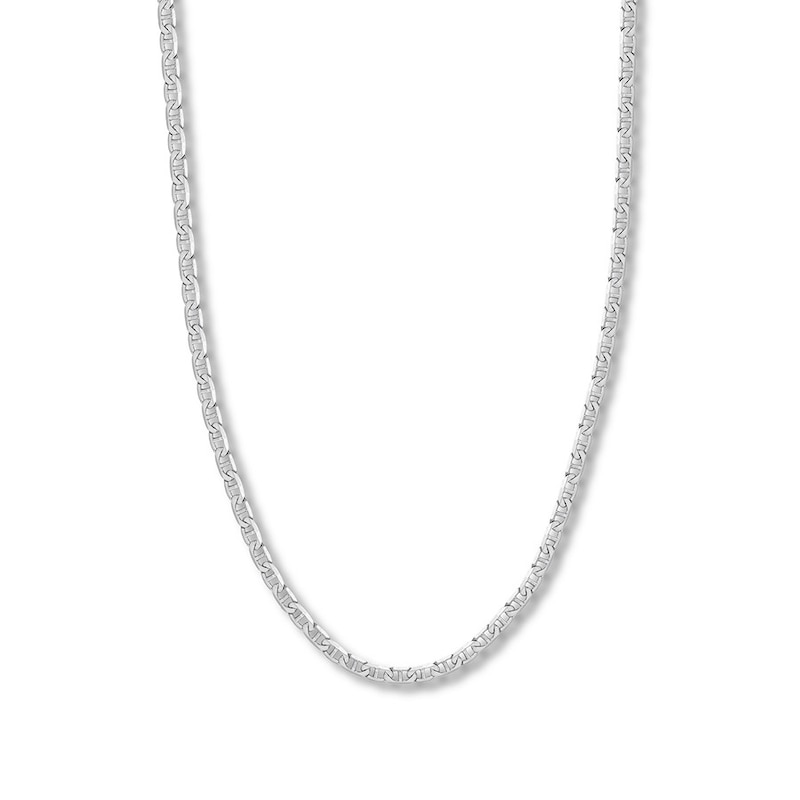 24" Solid Mariner Chain 14K White Gold Appx. 4.4mm