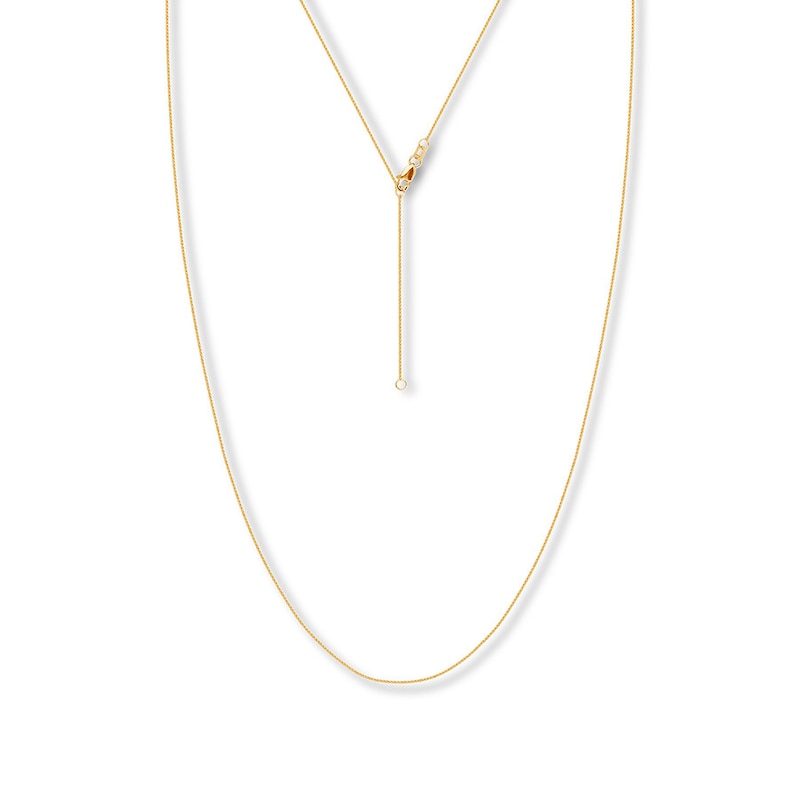 16" Adjustable Solid Round Wheat Chain 14K Yellow Gold Appx. .85mm