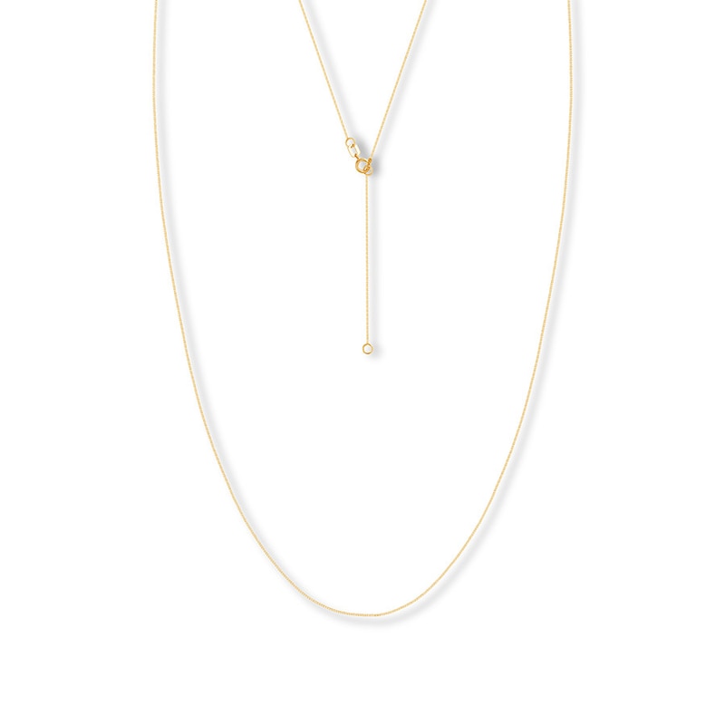 16" Adjustable Solid Box Chain 14K Yellow Gold Appx. .55mm