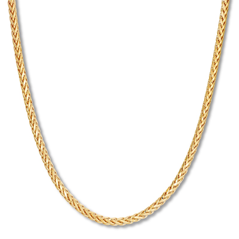 Main Image 1 of Wheat Chain Necklace Hollow 10K Yellow Gold 24"