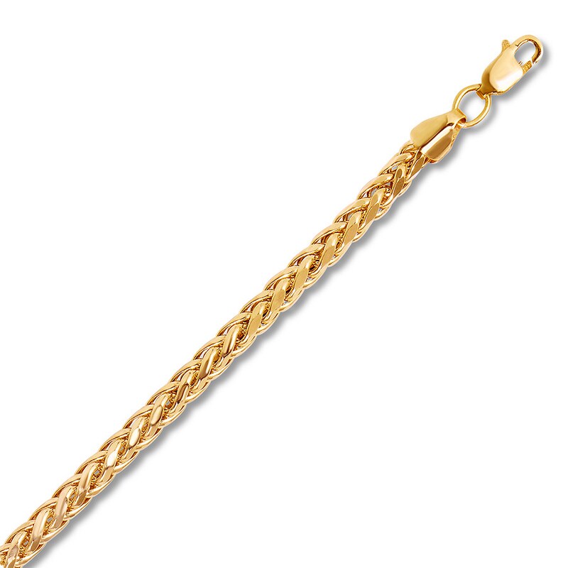 Main Image 2 of Wheat Chain Necklace Hollow 10K Yellow Gold 24"