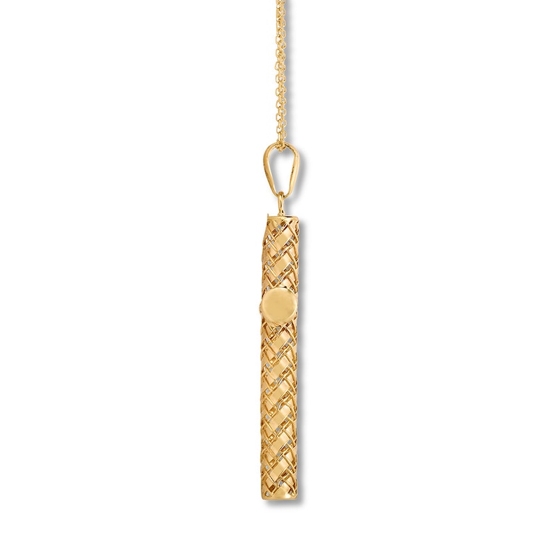 Woven Cross Necklace 10K Yellow Gold