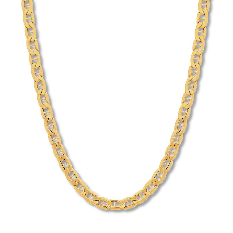 Main Image 1 of Mariner Link Necklace Hollow 14K Yellow Gold 22"