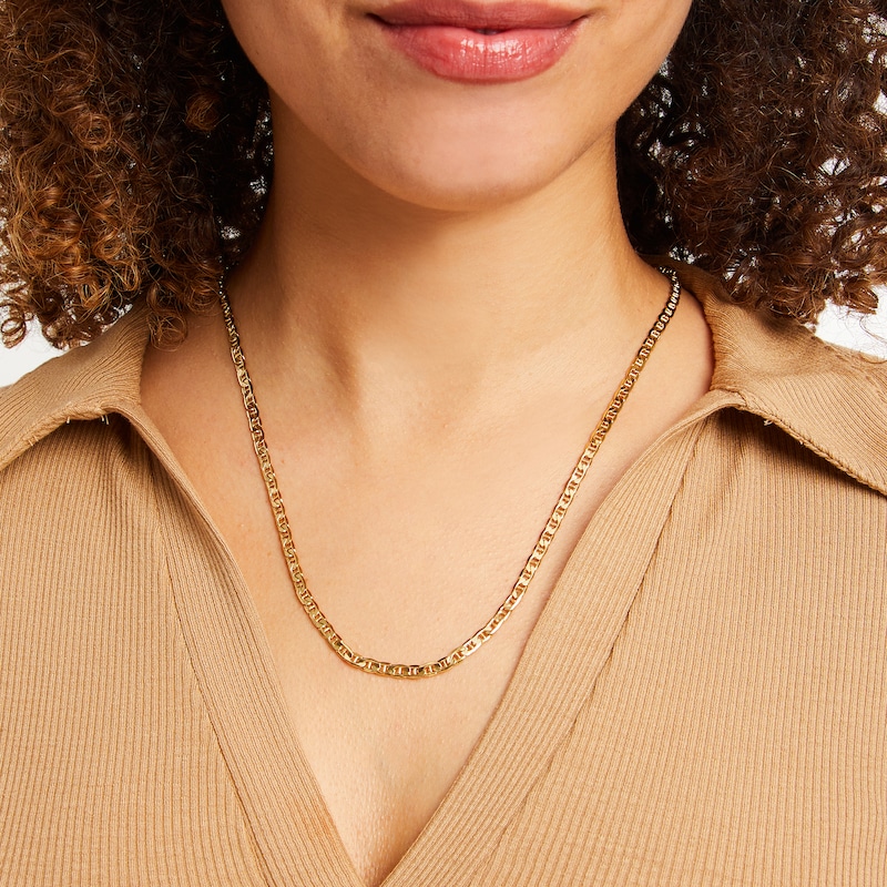 Main Image 3 of Mariner Link Necklace Hollow 14K Yellow Gold 22"