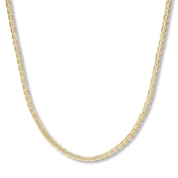 Mariner Link Necklace Hollow 14K Yellow Gold 24"