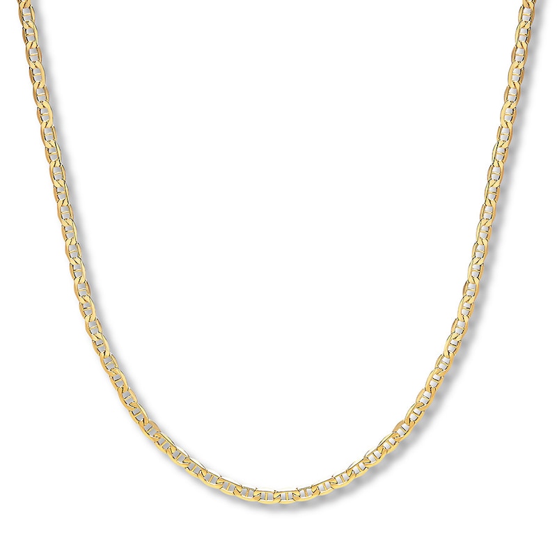 Main Image 1 of Mariner Link Necklace Hollow 14K Yellow Gold 24"