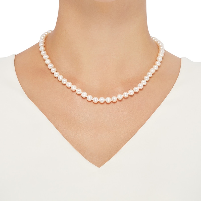 Main Image 3 of Cultured Pearl Necklace 10K Yellow Gold 18"