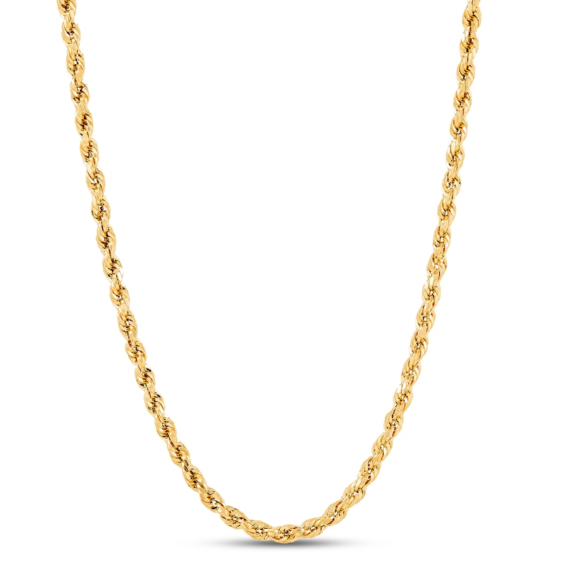 Main Image 1 of Rope Chain 2.9-3.0mm Hollow 14K Yellow Gold 24"