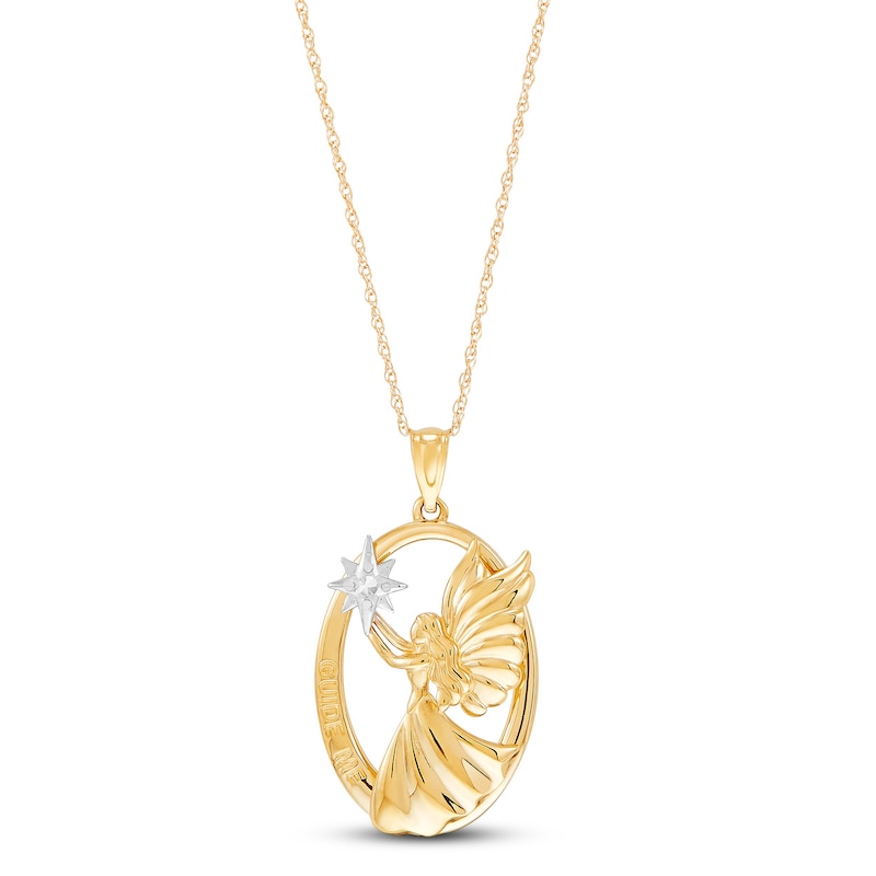 Main Image 1 of Angel Necklace 10K Yellow Gold 18"