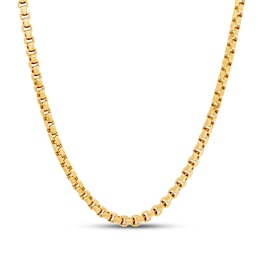 Box Chain Necklace Hollow 10K Yellow Gold 22"