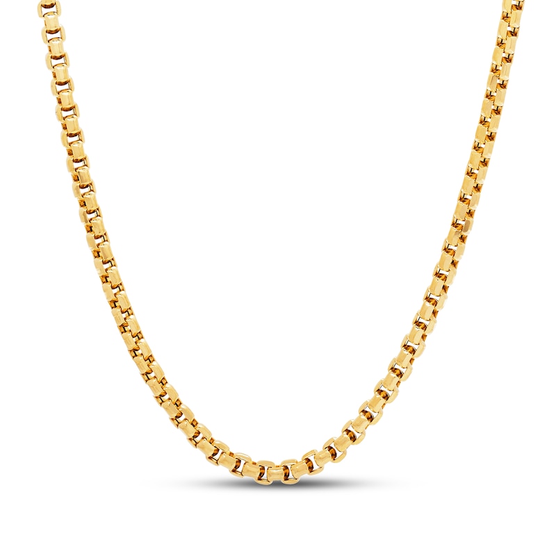 Main Image 1 of Box Chain Necklace Hollow 10K Yellow Gold 22"