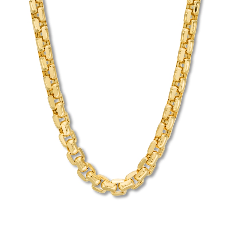 Main Image 1 of Box Chain Necklace Hollow 10K Yellow Gold 24"