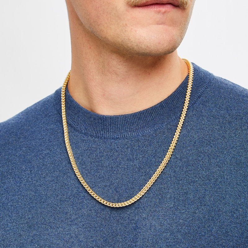 Main Image 5 of Franco Necklace Hollow 14K Yellow Gold 24"