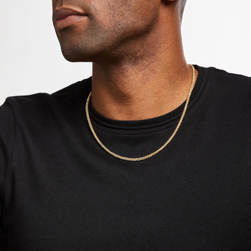 Main Image 4 of Wheat Chain Necklace Hollow 10K Yellow Gold 20"