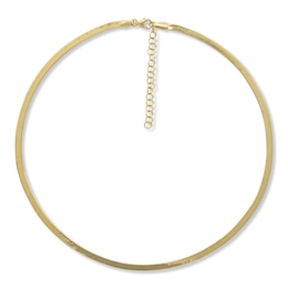 Herringbone Necklace Solid 10K Yellow Gold 20"