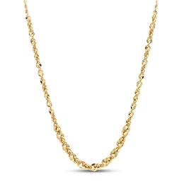 Graduated Rope Chain Necklace Hollow 10K Yellow Gold 18"