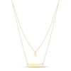 Thumbnail Image 0 of Semi-Solid Heart Bar Necklace 10K Yellow Gold 17"