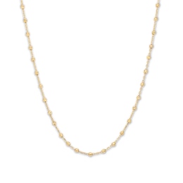 Beaded Chain Necklace 10K Yellow Gold 17"