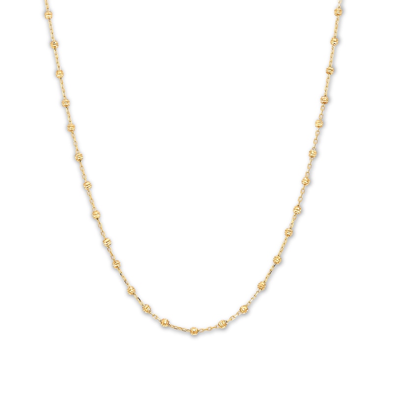 Main Image 1 of Beaded Chain Necklace 10K Yellow Gold 17"