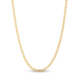 Children's Curb Chain Necklace Hollow 14K Yellow Gold 13"