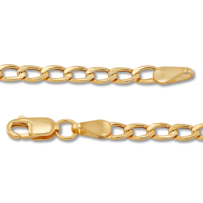 Main Image 3 of Children's Curb Chain Necklace Hollow 14K Yellow Gold 13"