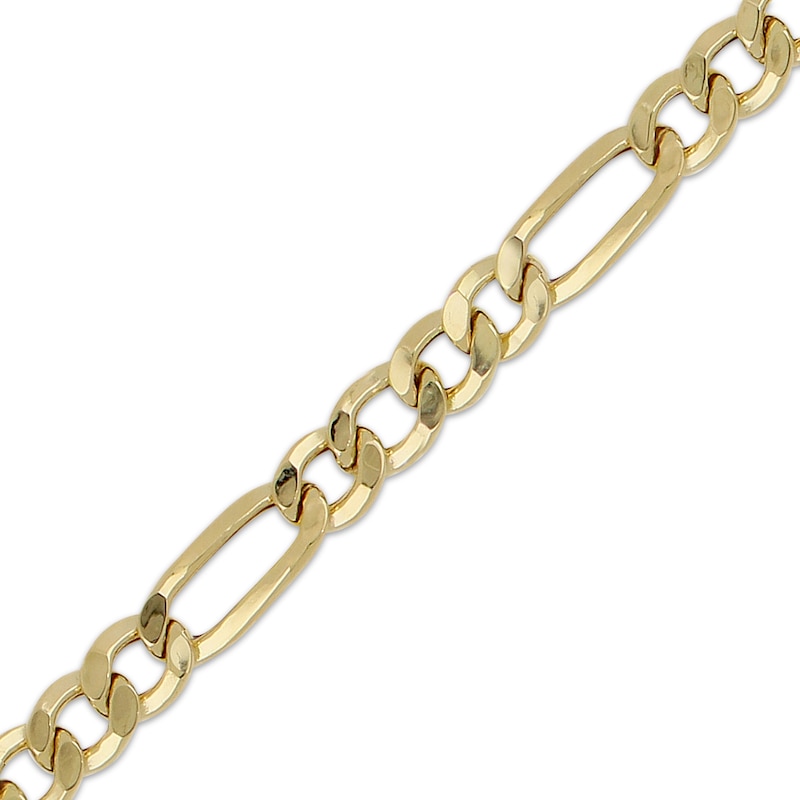 Main Image 2 of Figaro Chain Necklace Hollow 10K Yellow Gold 24"