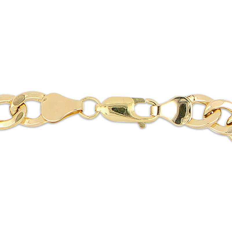 Main Image 3 of Figaro Chain Necklace Hollow 10K Yellow Gold 24"