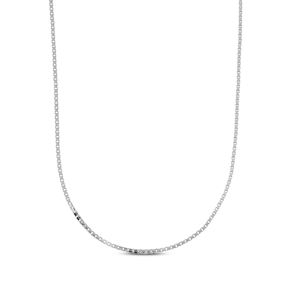 Square Box Chain Necklace Hollow 14K White Gold 20"