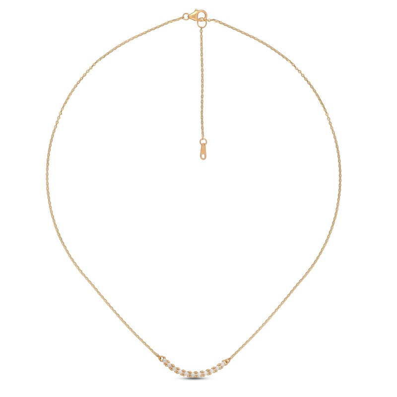 Main Image 1 of Diamond-cut Smile Necklace 10K Yellow Gold 18"