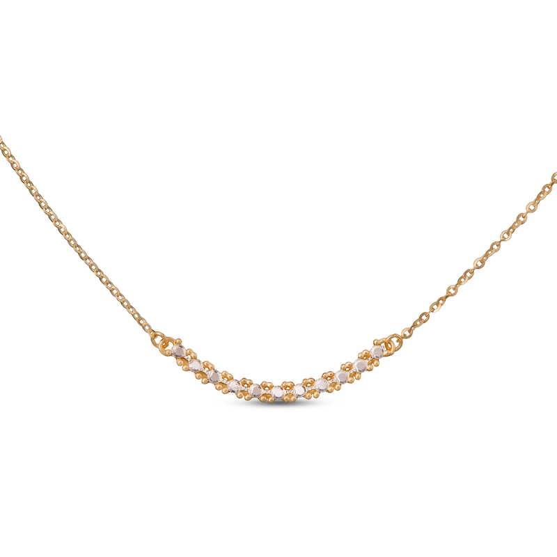 Main Image 2 of Diamond-cut Smile Necklace 10K Yellow Gold 18"