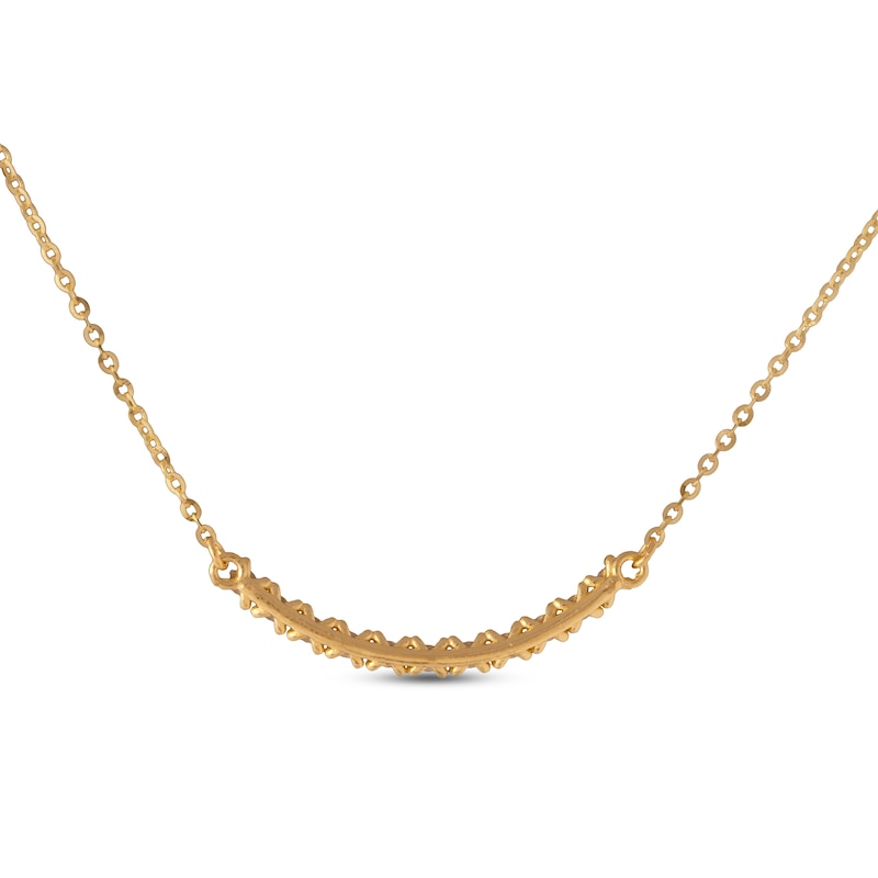 Main Image 3 of Diamond-cut Smile Necklace 10K Yellow Gold 18"