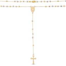 Beaded Rosary 14K Tri-Tone Gold 17"