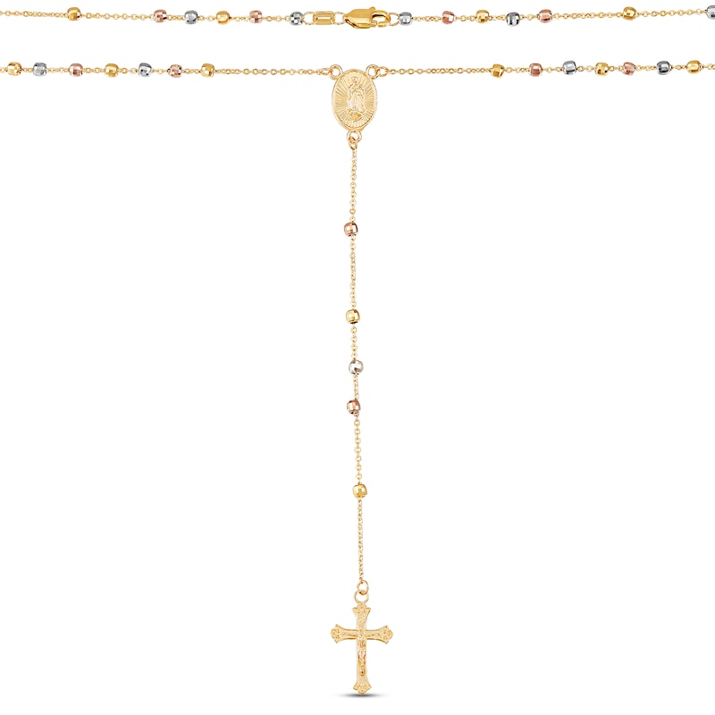 Main Image 1 of Beaded Rosary 14K Tri-Tone Gold 17"