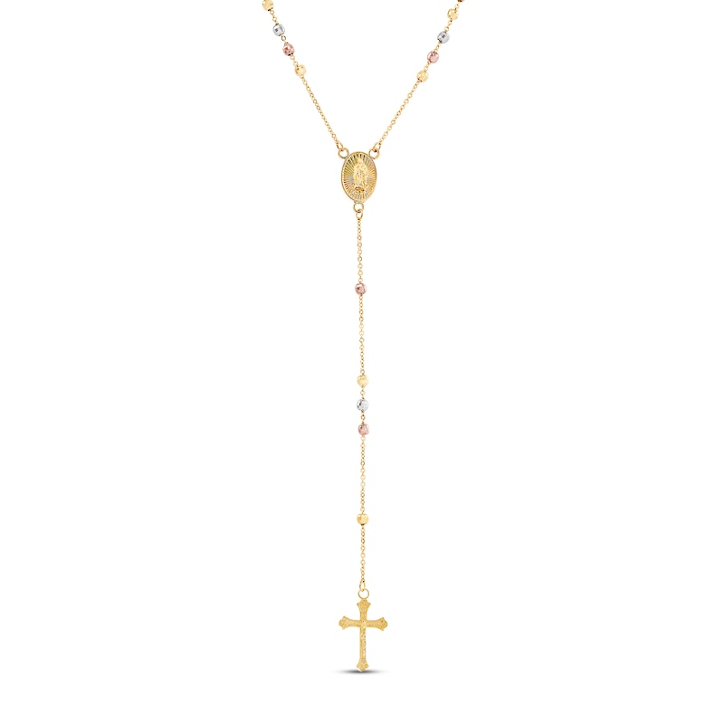 Main Image 2 of Beaded Rosary 14K Tri-Tone Gold 17"