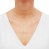 Thumbnail Image 2 of Diamond-cut Tube Drop Necklace 10K Yellow Gold 18"
