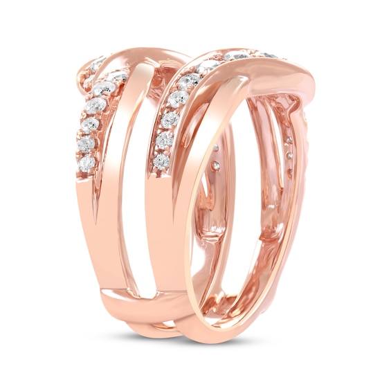 Diamond Crossover Enhancer Ring 3/4 ct tw 14K Rose Gold Kay Outlet
