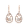 Thumbnail Image 2 of Round-Cut Diamond Teardrop Earrings 1/4 ct tw Sterling Silver & 10K Rose Gold