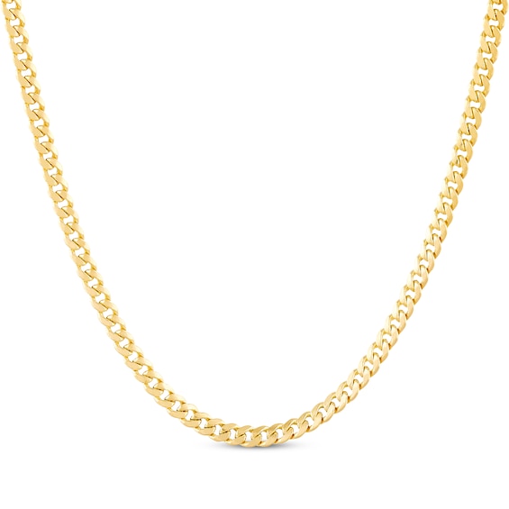 Children's Cuban Curb Chain Necklace Hollow 14K Yellow Gold 13"