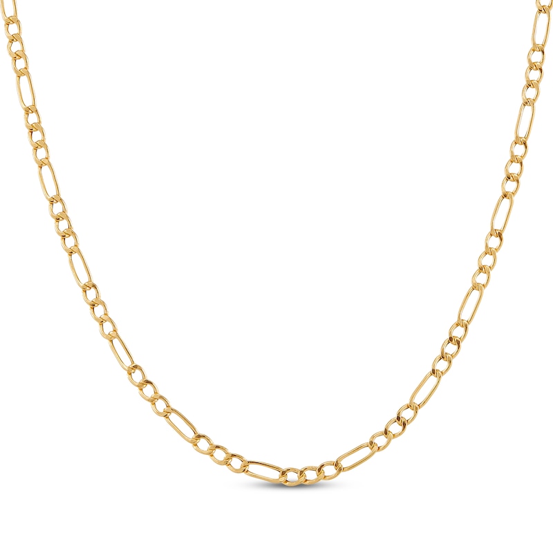 Children's Solid Figaro Chain Necklace 14K Yellow Gold 13"