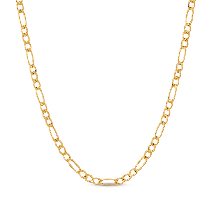 Children's Solid Figaro Chain Necklace 14K Yellow Gold 13"
